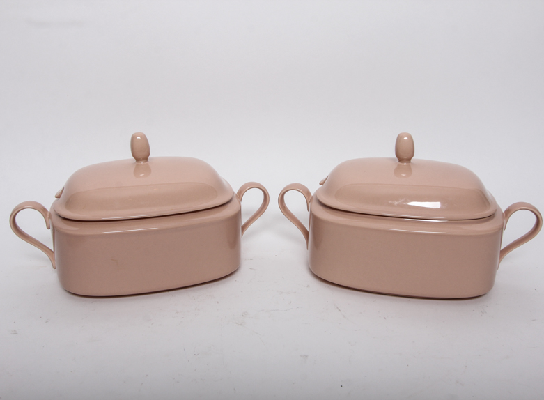 Vintage Pink Ceramic Tableware including Boch Fes La Louviere and Mikasa