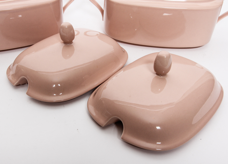 Vintage Pink Ceramic Tableware including Boch Fes La Louviere and Mikasa