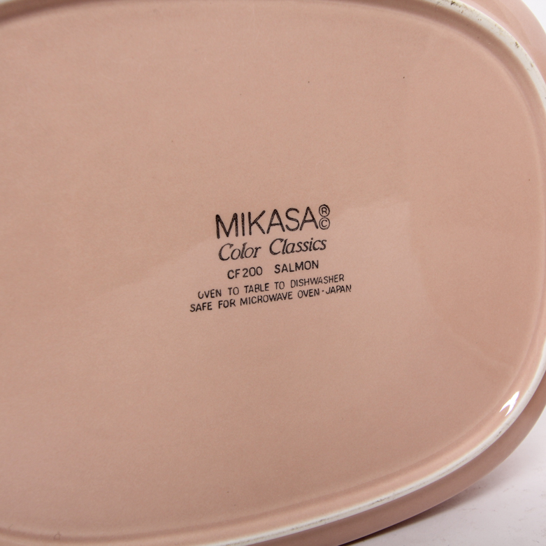 Vintage Pink Ceramic Tableware including Boch Fes La Louviere and Mikasa