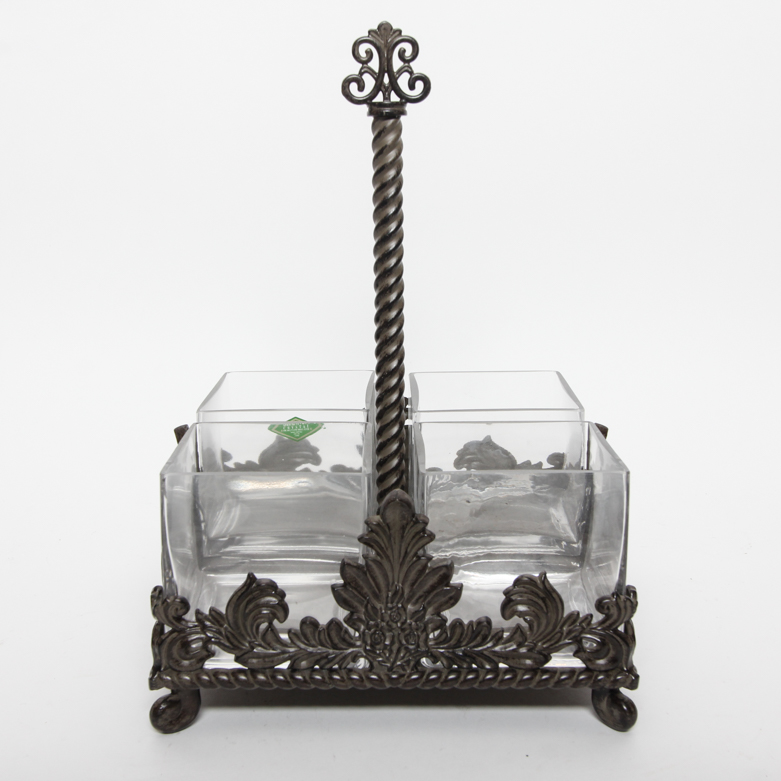 Shannon Crystal and Godinger Flatware Caddy