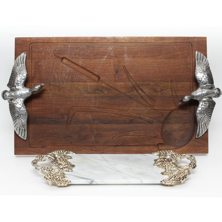 Pair of Vintage Serving Trays including Godinger and Bruce Fox Design