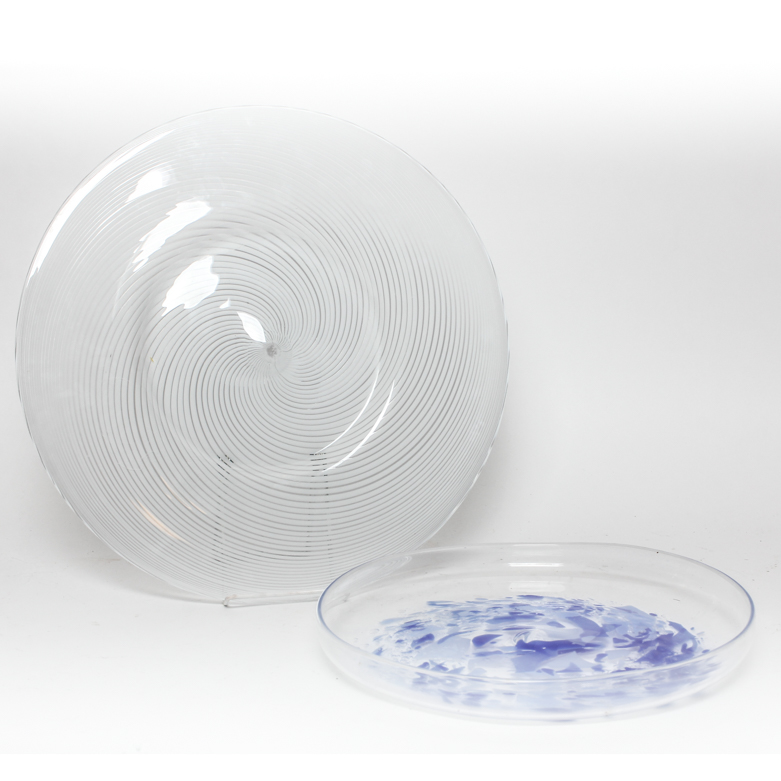 Hand Blown European Art Glass Platters