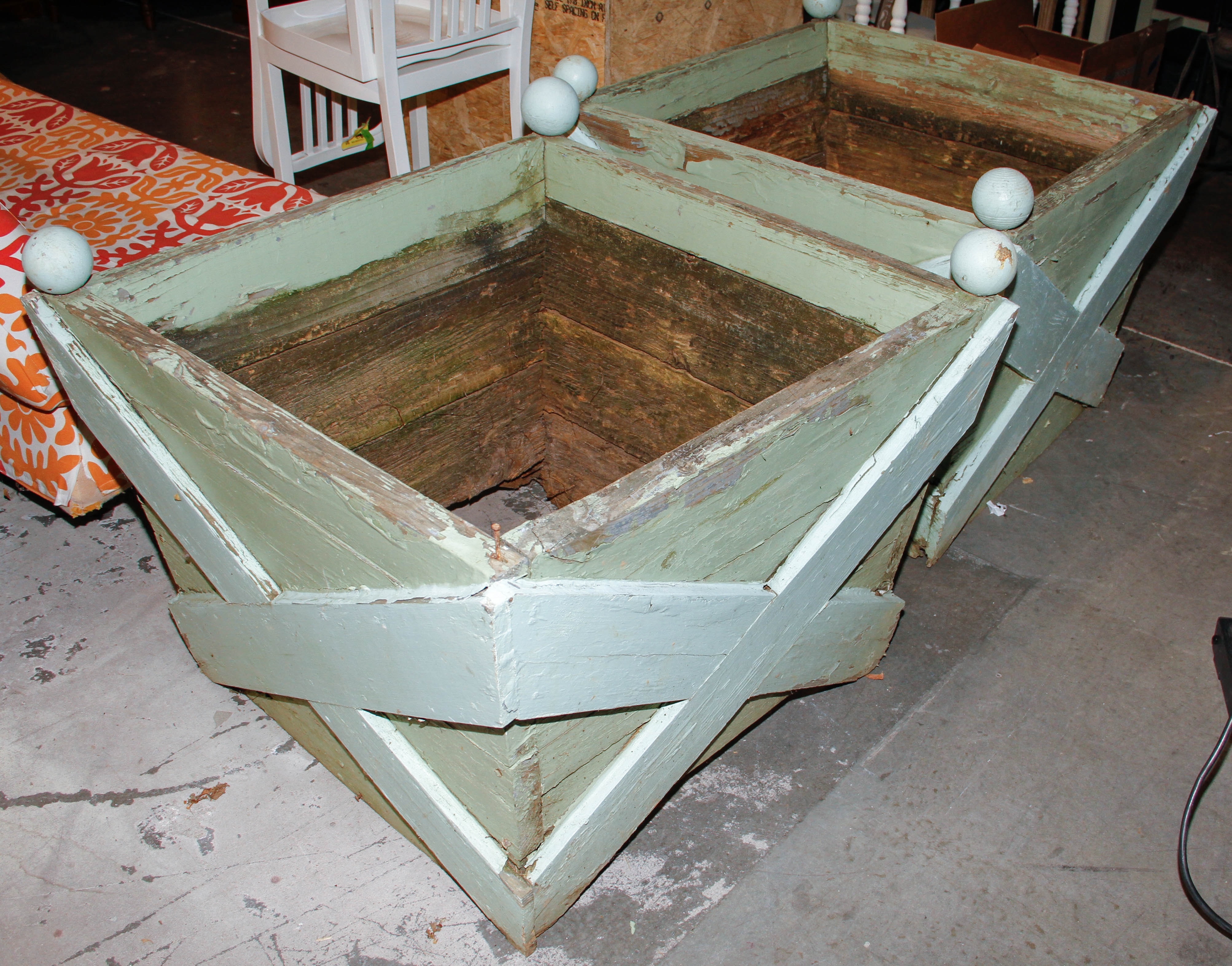 Green Wood Planter Boxes