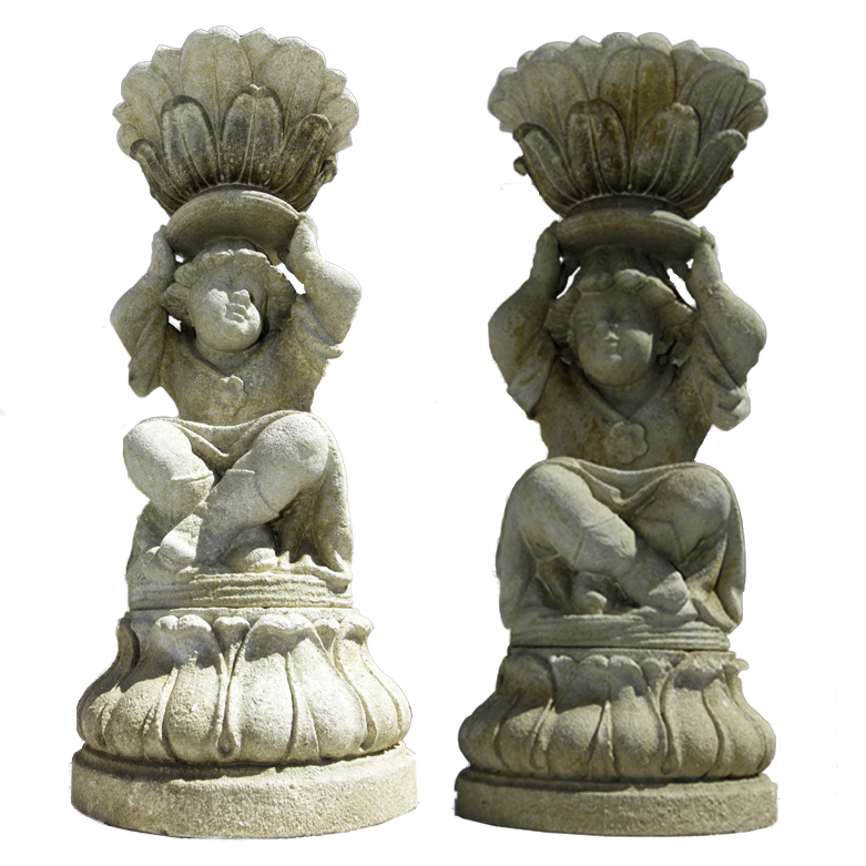 Monumental Cast Stone Garden Statues