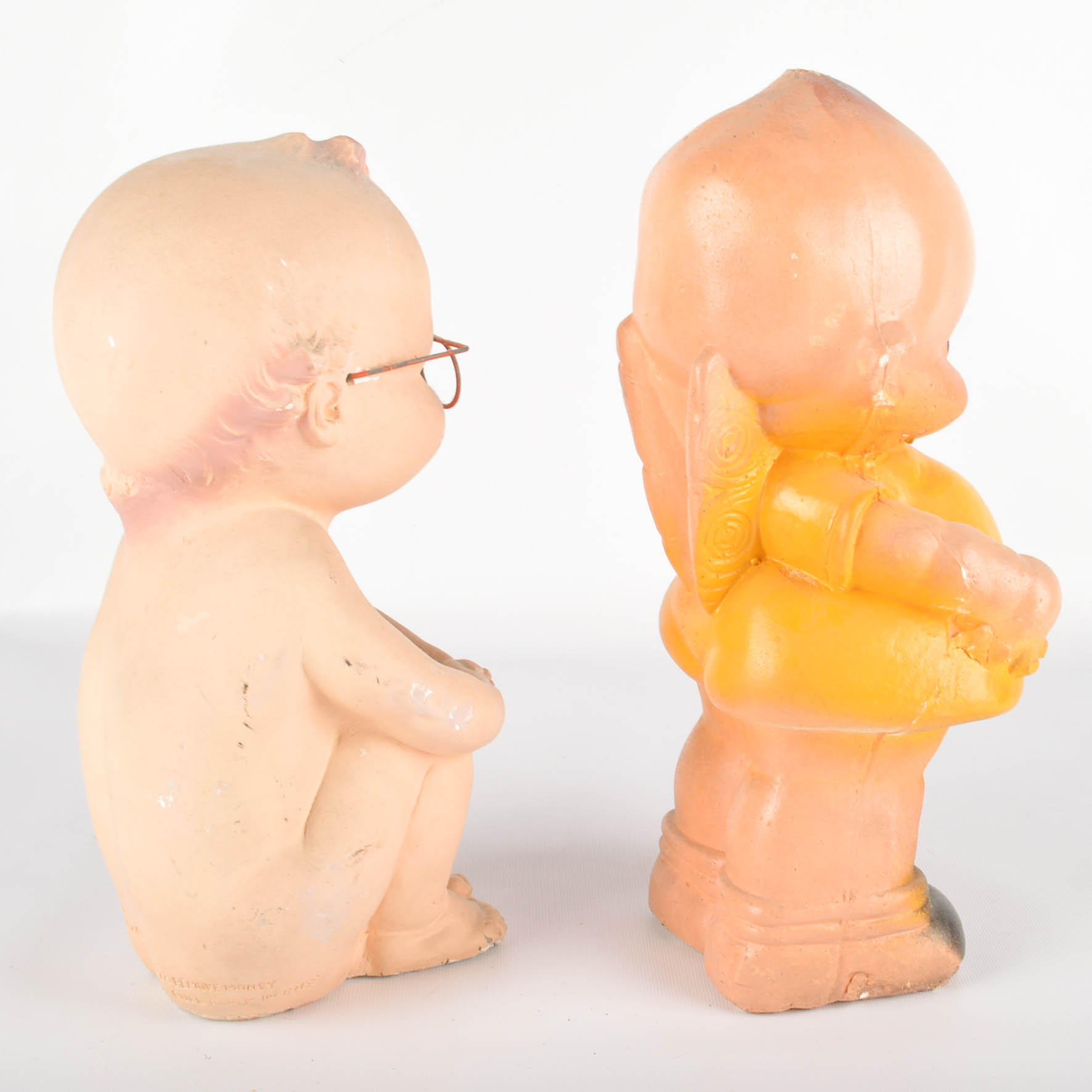 Two Vintage Chalkware Kewpies