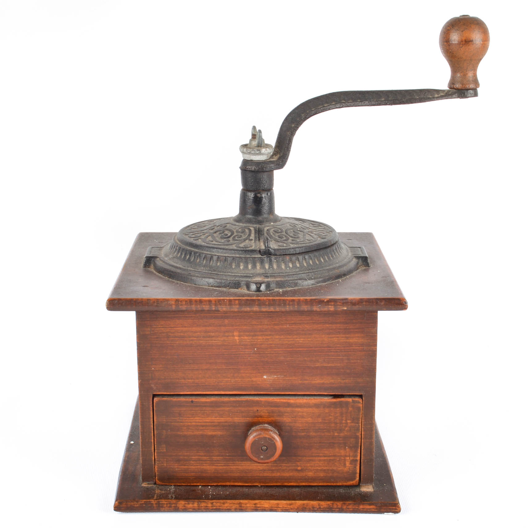 Vintage Wood Coffee Mill and Antique Bulman Counter Top Dispenser