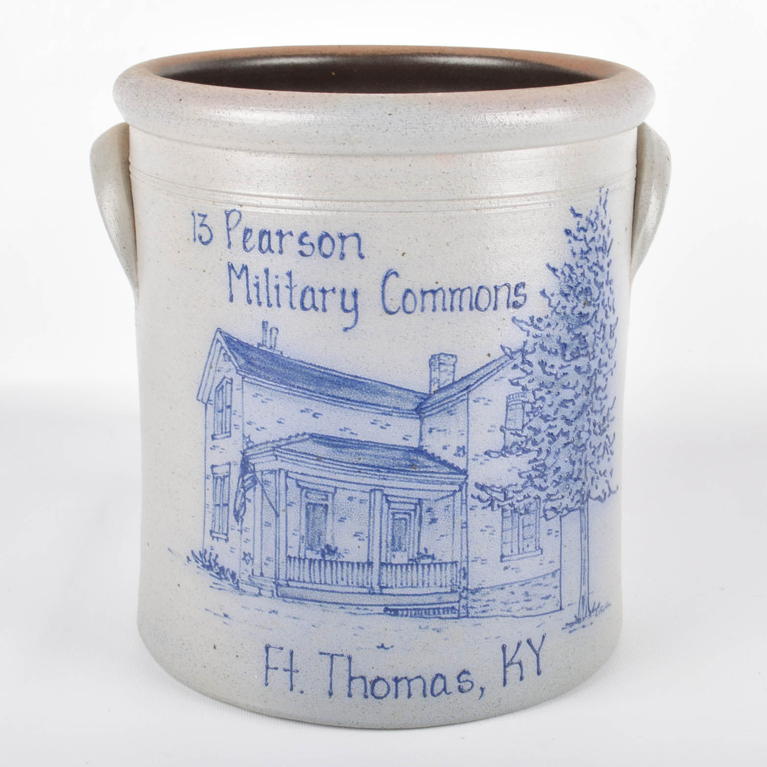 Rockdale Stoneware Crock With Ft. Thomas Kentucky Design