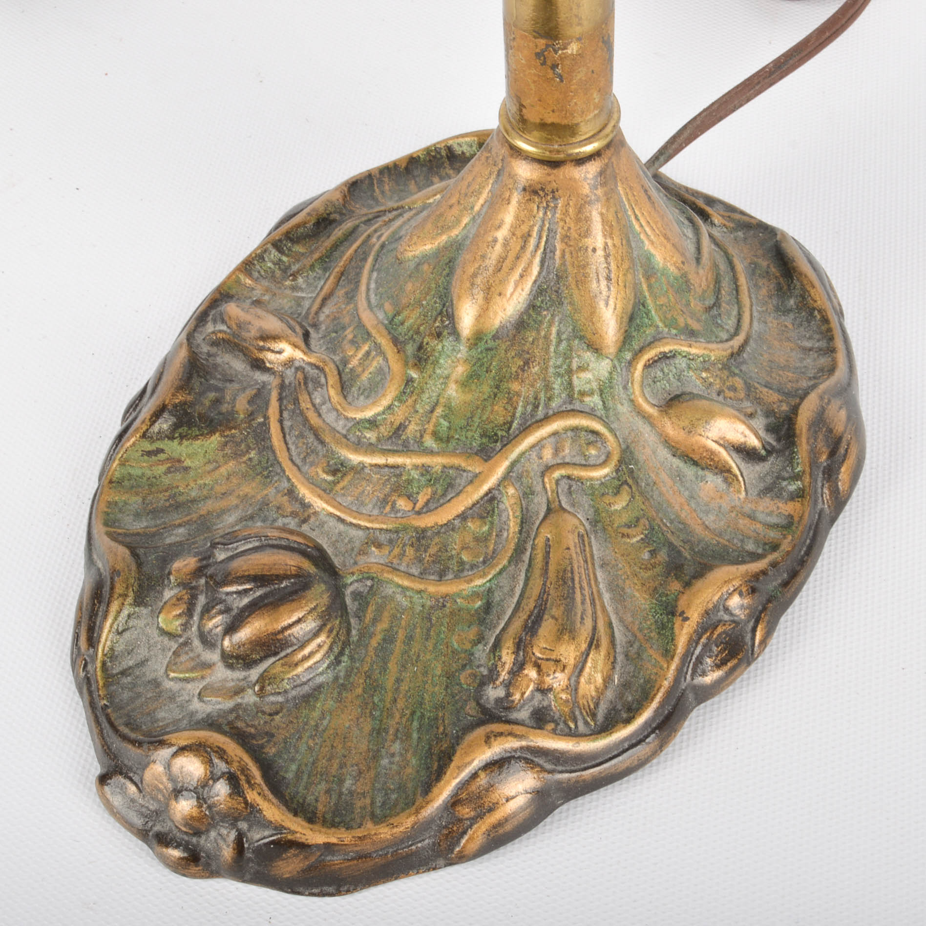 Art Nouveau Goose Neck Lamp by Rose Brothers