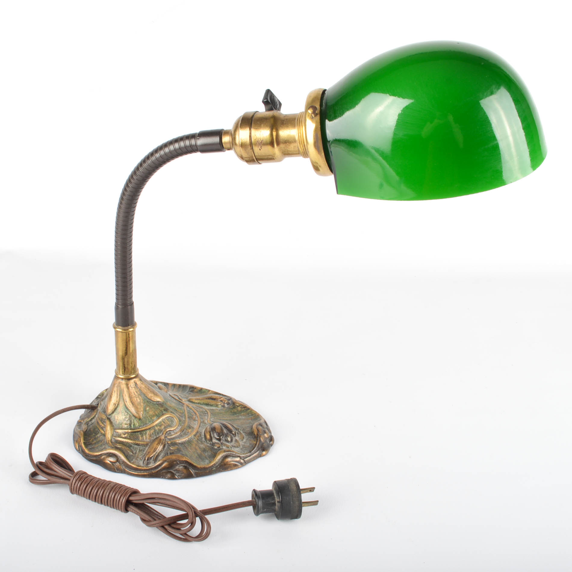 Art Nouveau Goose Neck Lamp by Rose Brothers