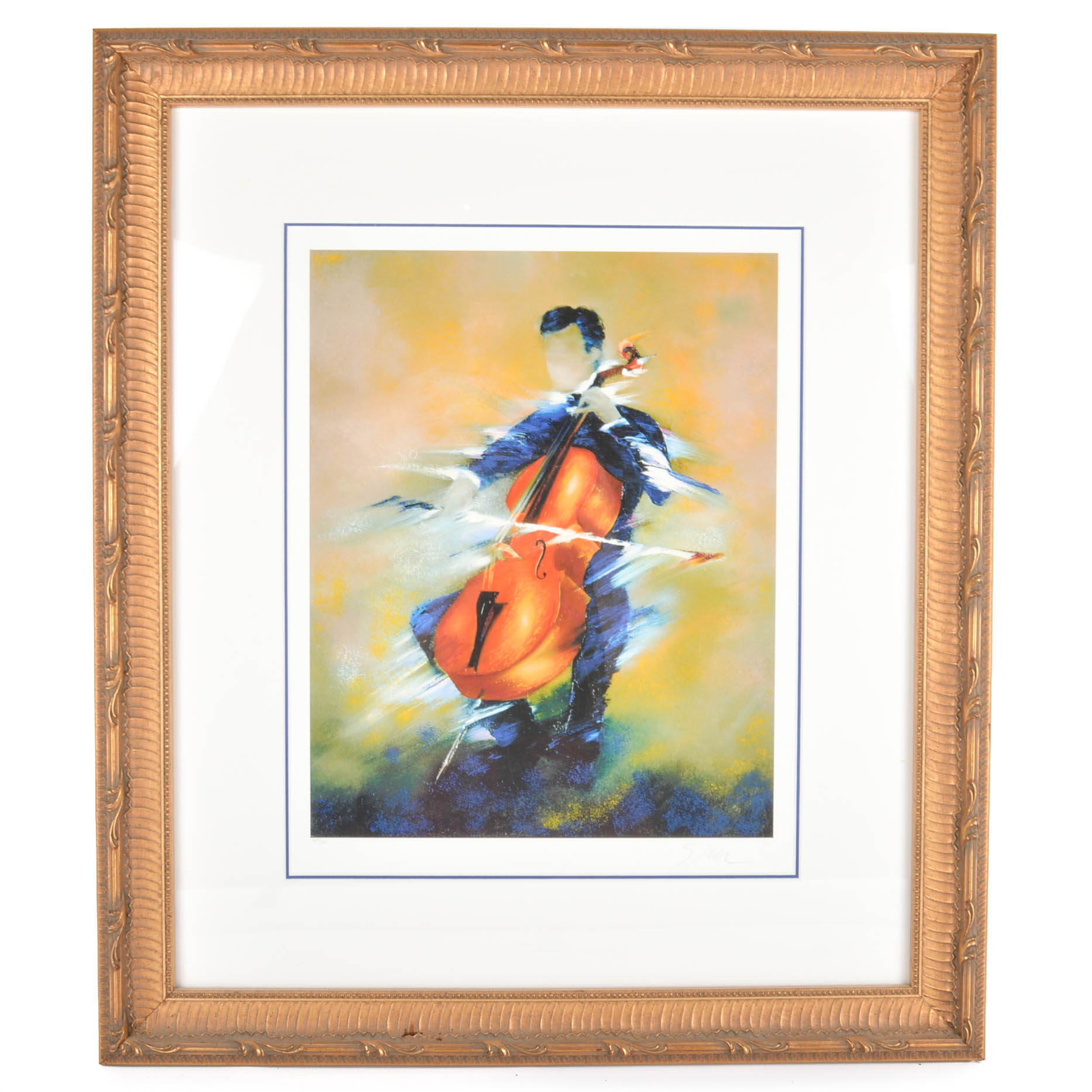 Victor Spahn Limited Edition Serigraph "The Cellist"