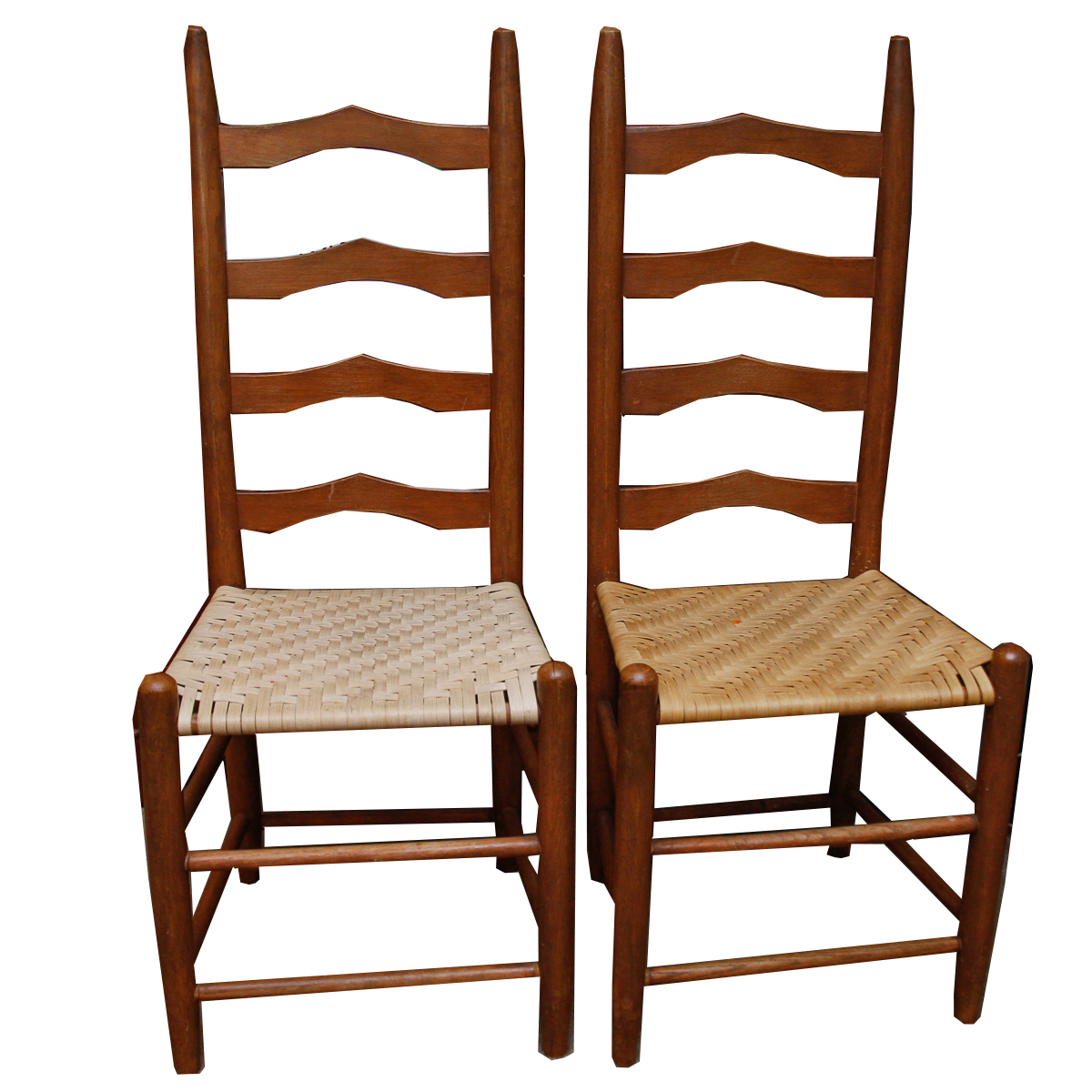 Ladderback Side Chairs With Rush Seats