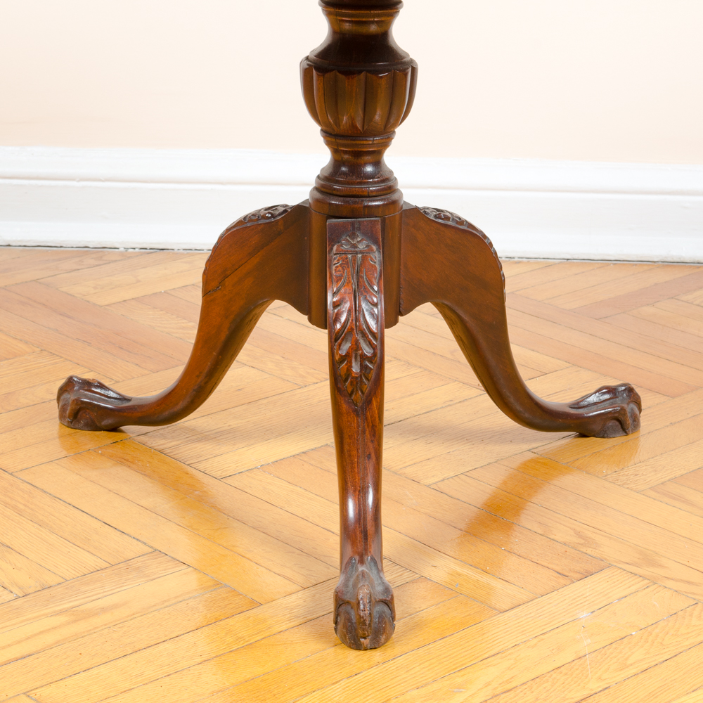 Two-Tiered Wooden Dumbwaiter Piecrust Table