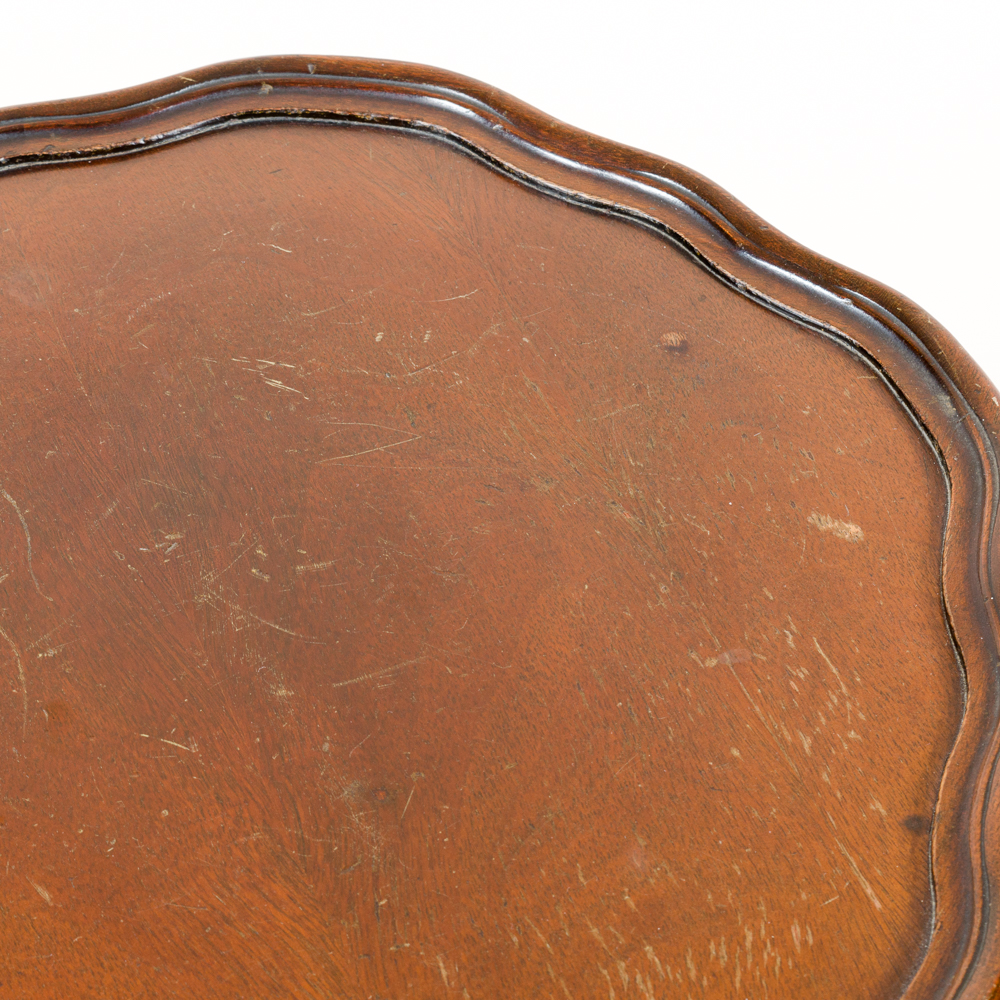 Two-Tiered Wooden Dumbwaiter Piecrust Table