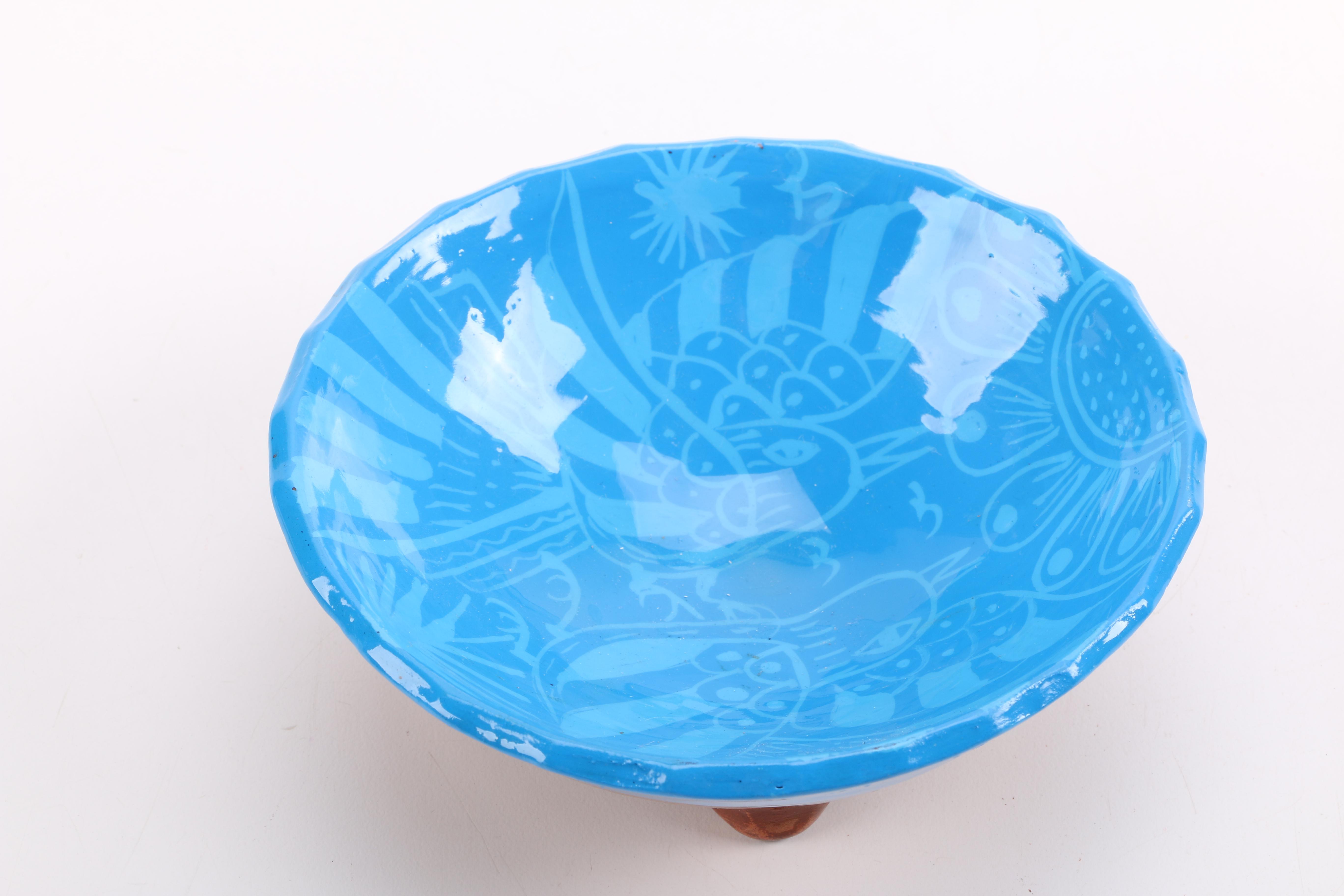 Black Pitcher and Footed Bowls