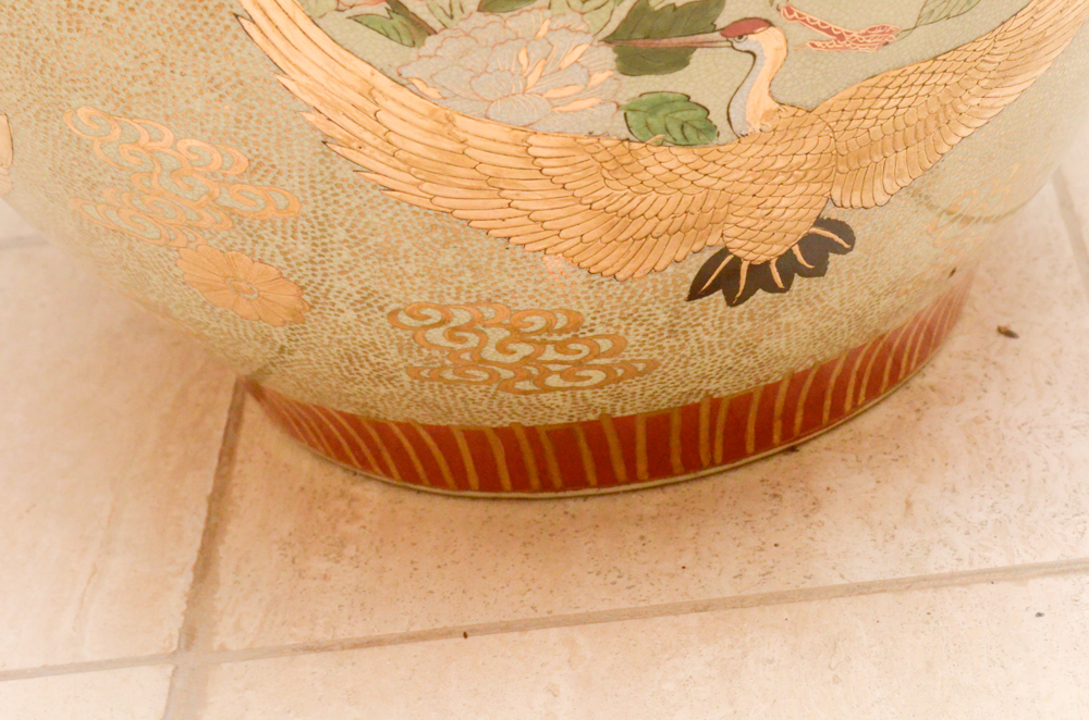 Chinese Satsuma Style Hand-Painted Ceramic Vase