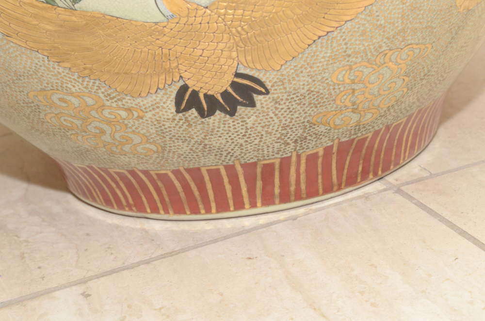 Chinese Satsuma Style Hand-Painted Ceramic Vase