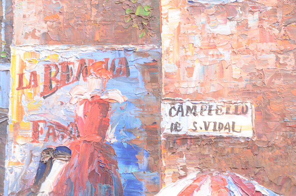Oil Painting on Canvas of a Venetian Canal