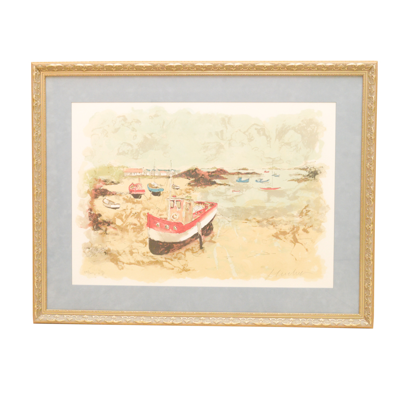 Urbain Huchet Limited Edition Lithograph "Low Tide"