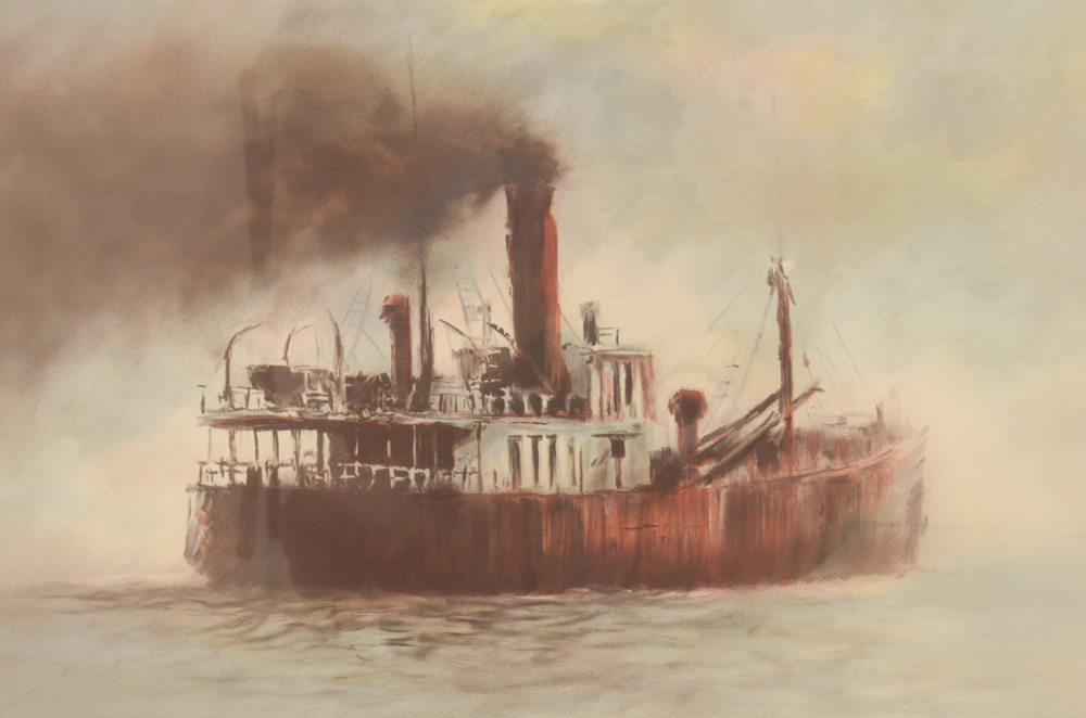 Artists Proof Lithograph "Coastal Boat"