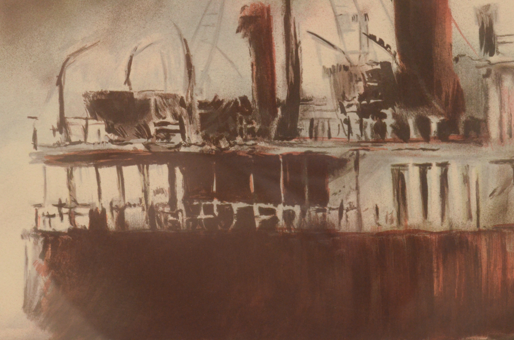 Artists Proof Lithograph "Coastal Boat"