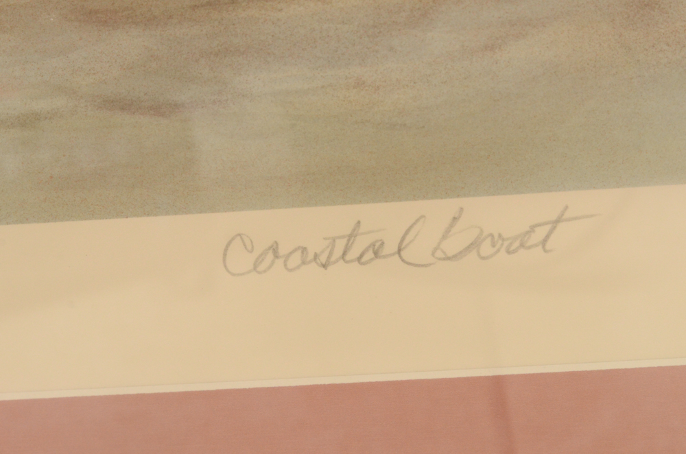 Artists Proof Lithograph "Coastal Boat"