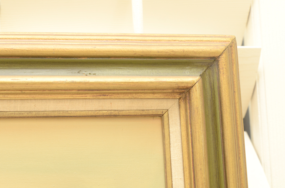 Framed Oil Painting on Canvas of a European City
