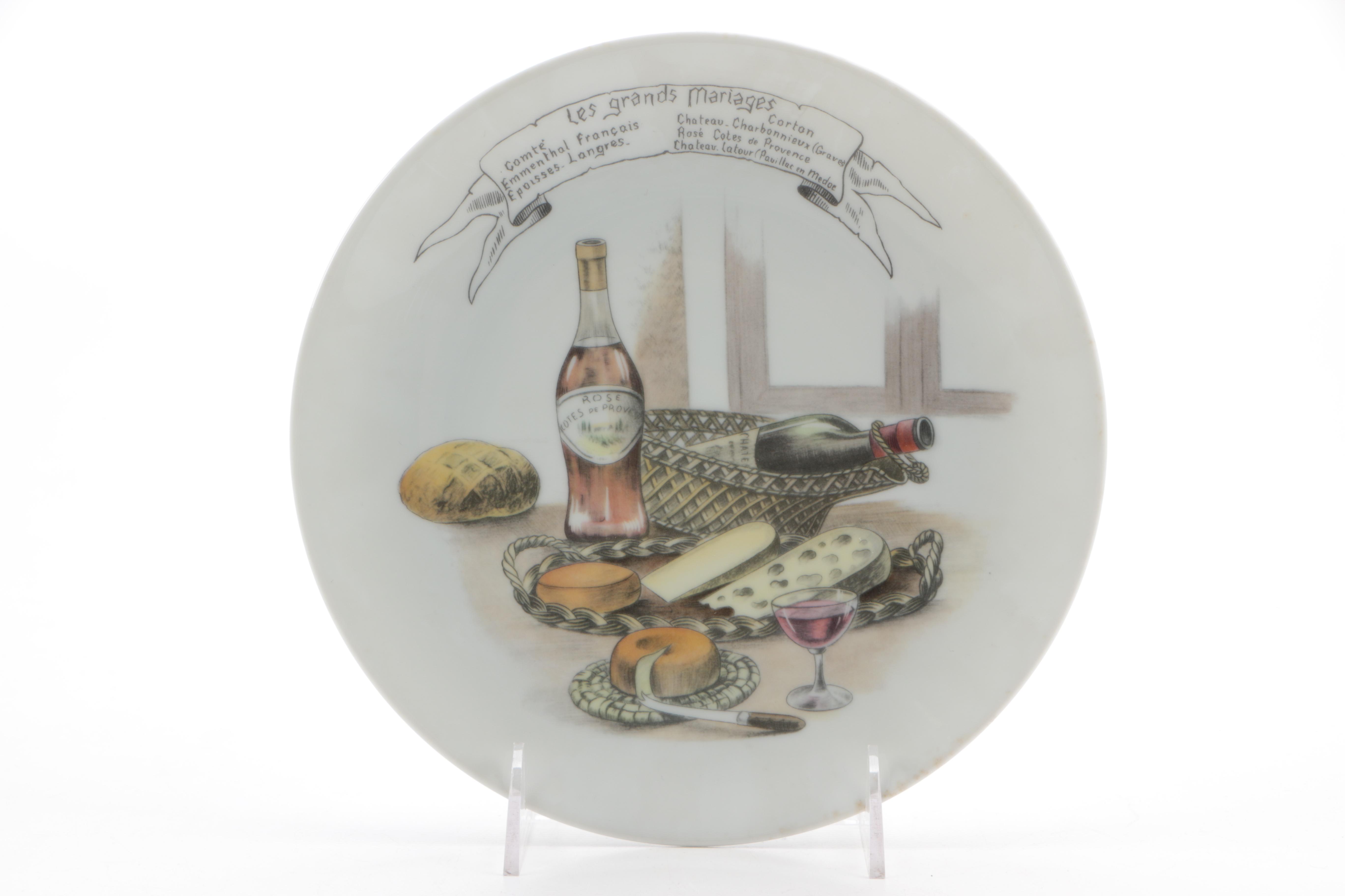 French Porcelain Dishes With Gastronomic Themes