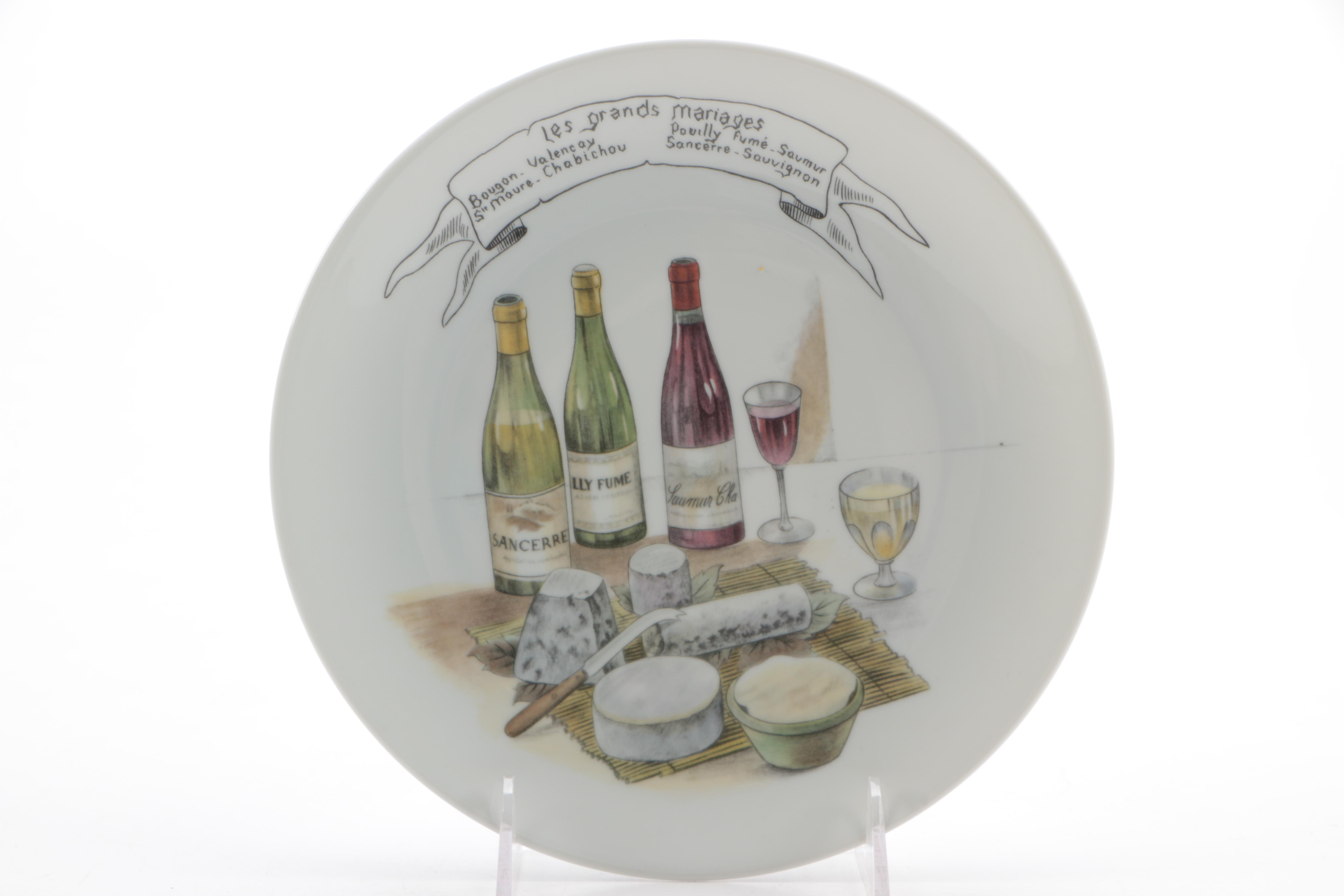 French Porcelain Dishes With Gastronomic Themes
