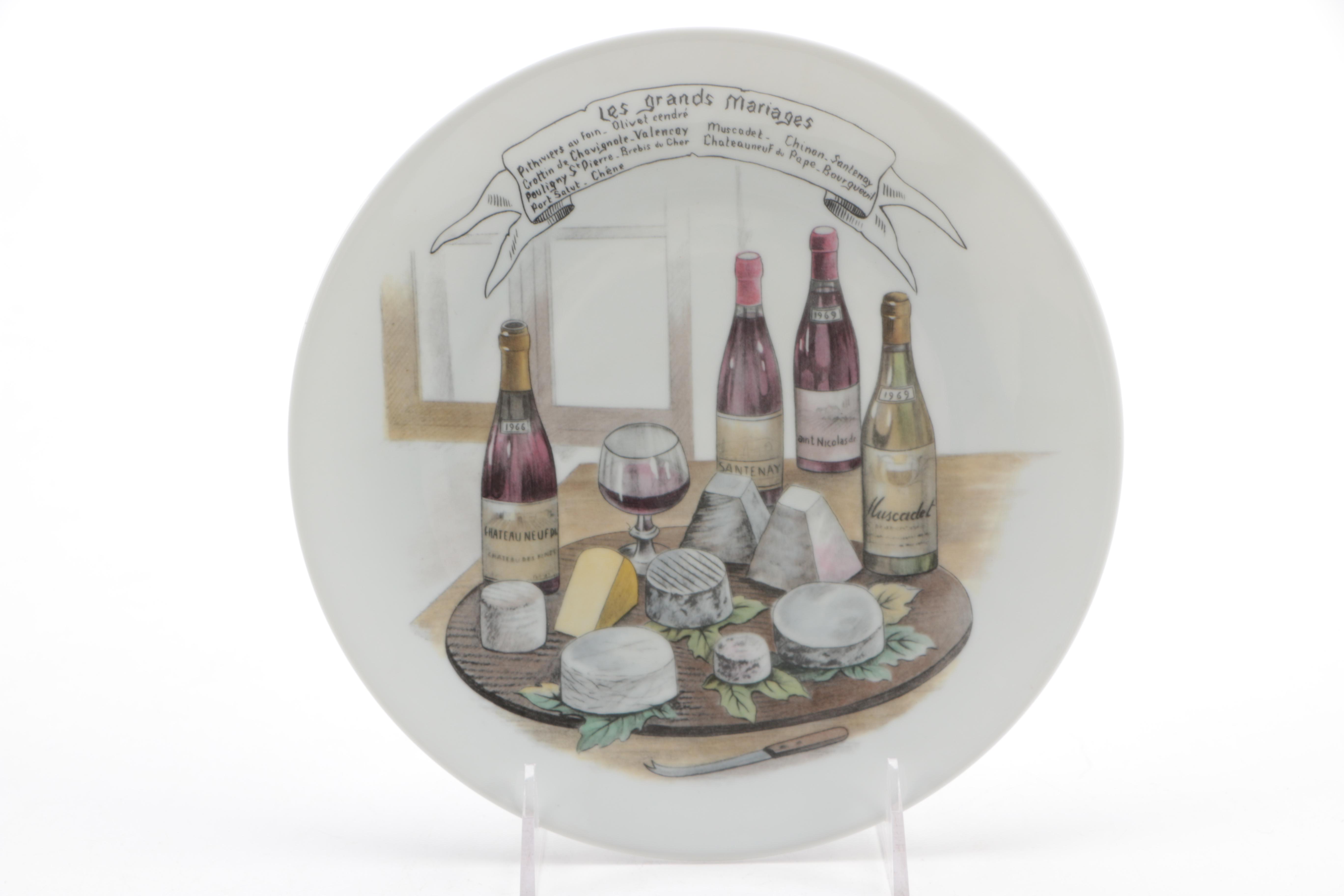 French Porcelain Dishes With Gastronomic Themes