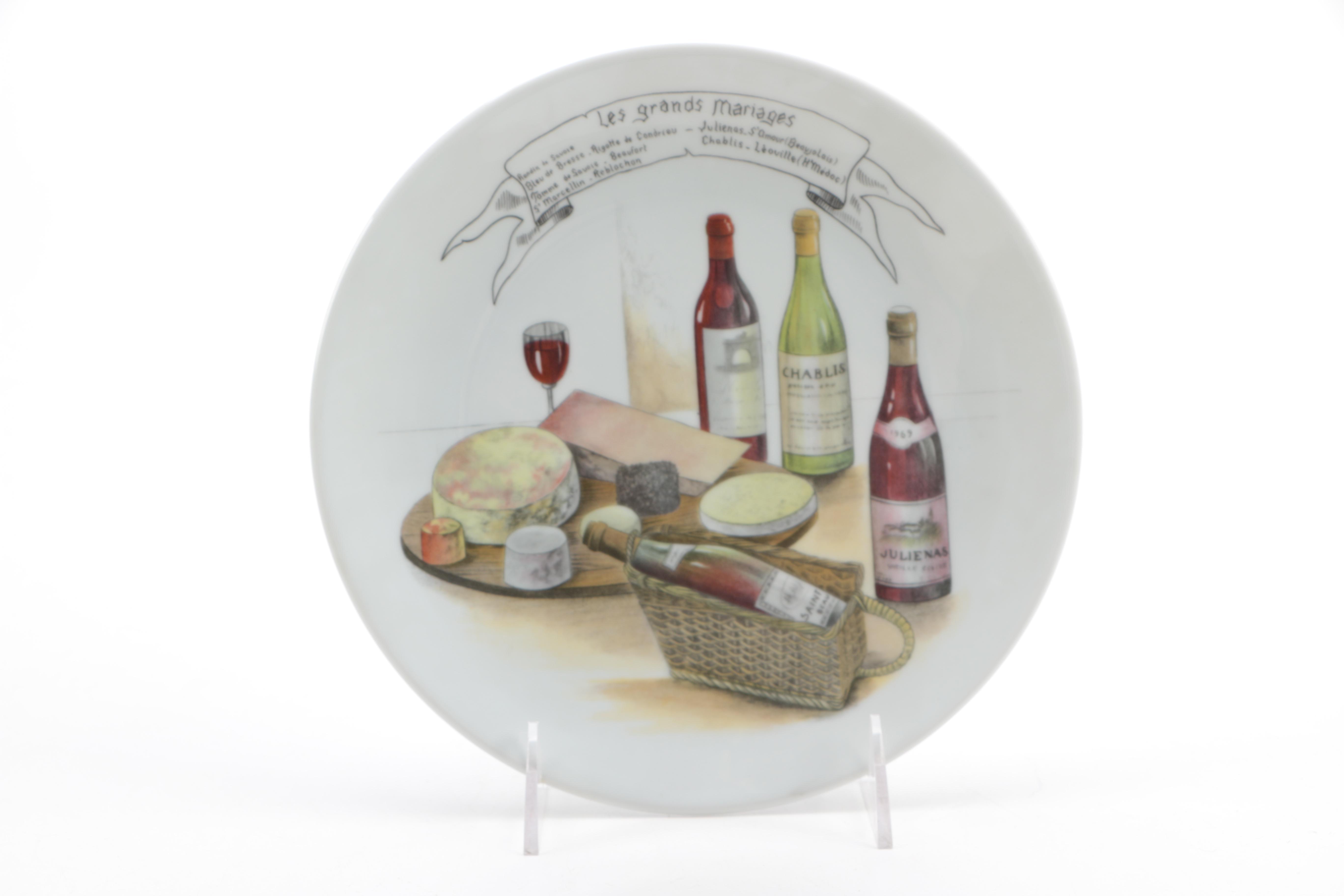 French Porcelain Dishes With Gastronomic Themes