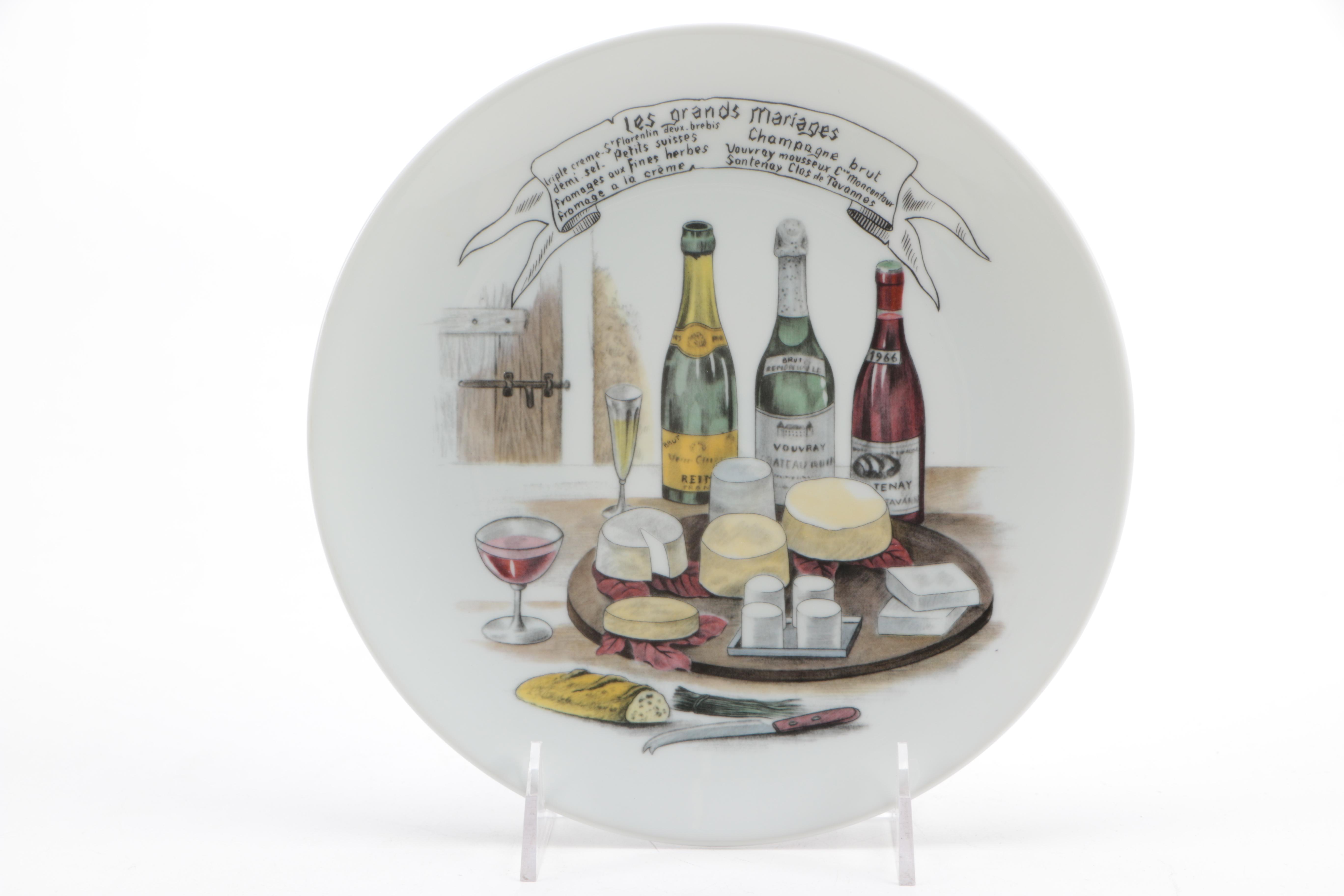 French Porcelain Dishes With Gastronomic Themes