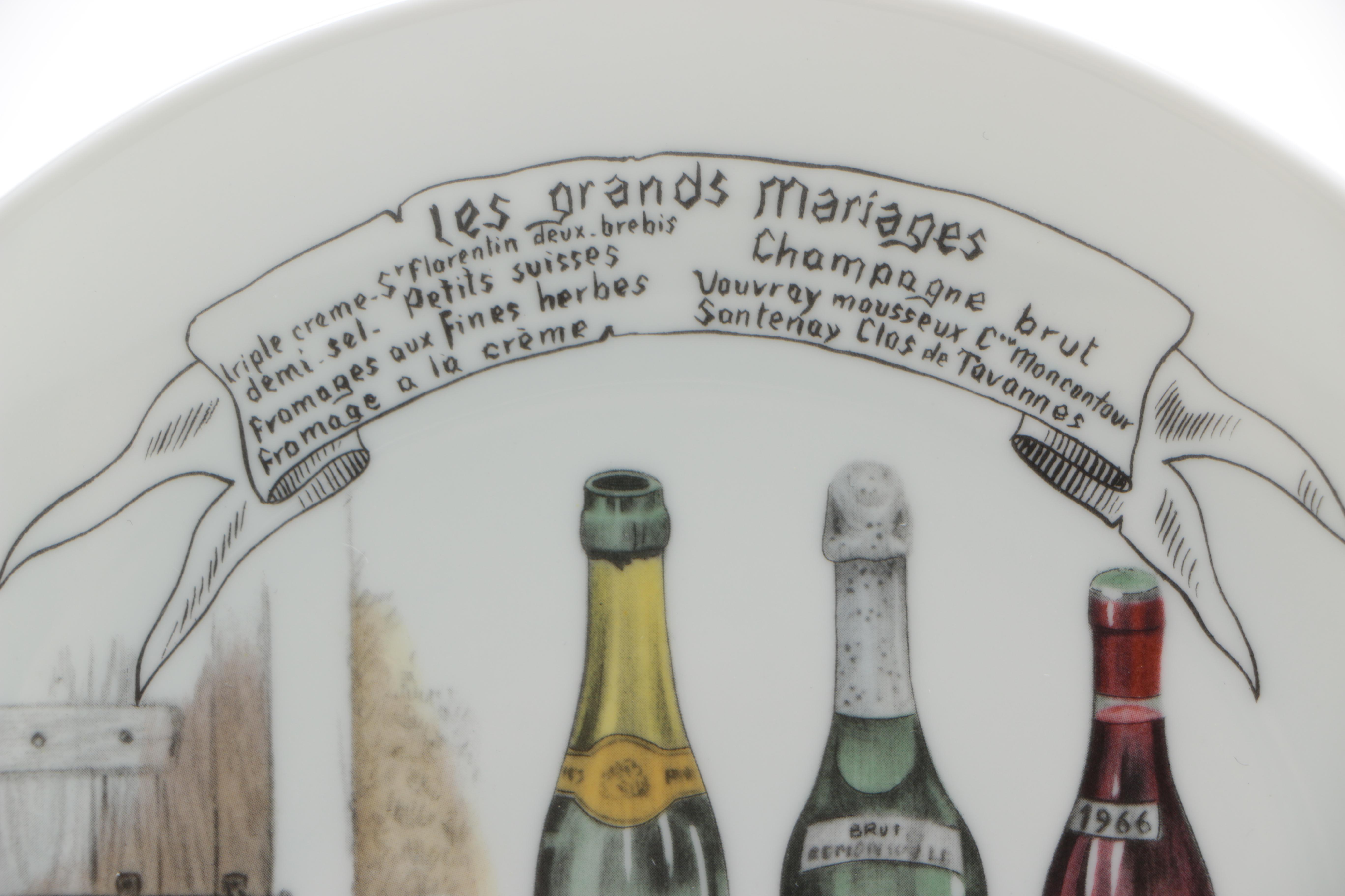 French Porcelain Dishes With Gastronomic Themes