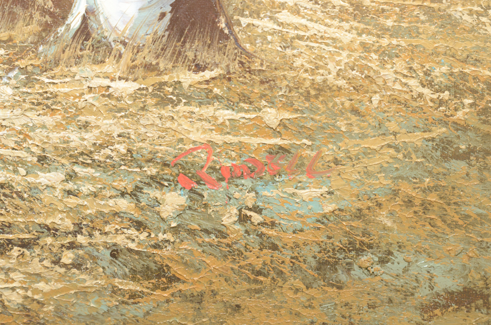 Oil Painting on Canvas of a Woodland Pond