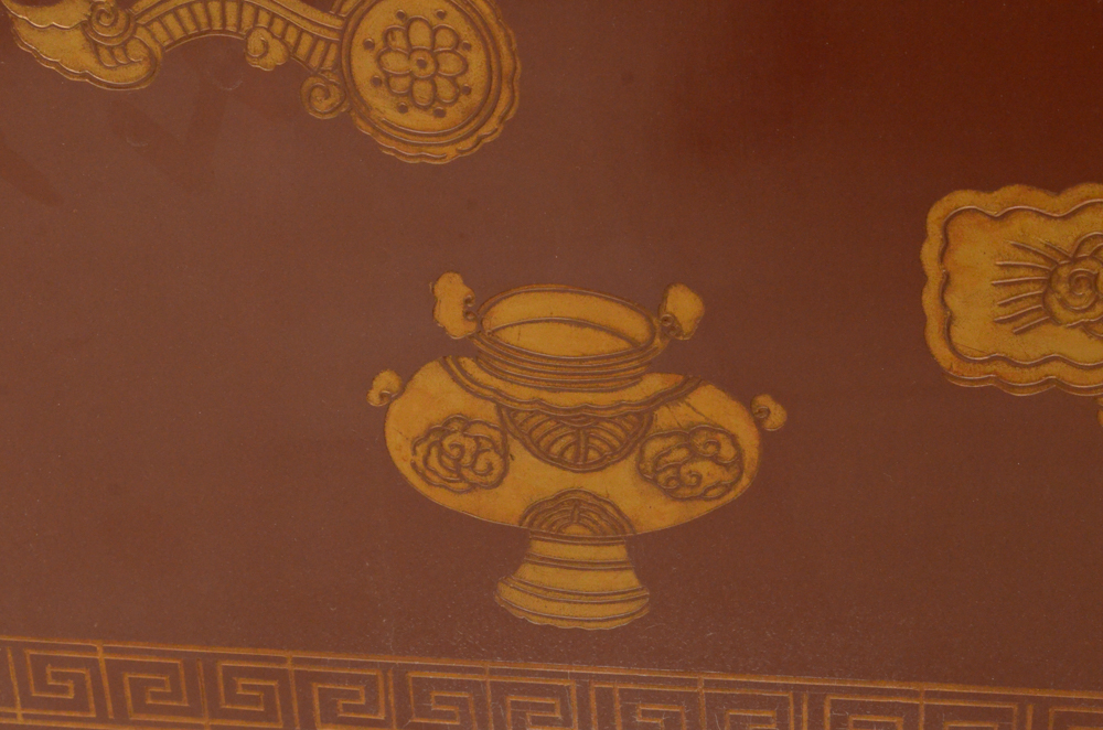 Chinese Painted Wood Folding Screen