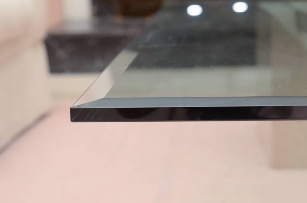 Contemporary Glass and Stone Coffee Table