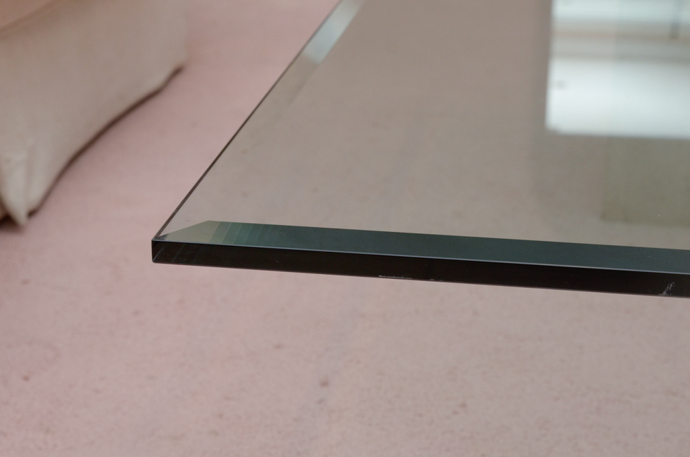 Contemporary Glass and Stone Coffee Table