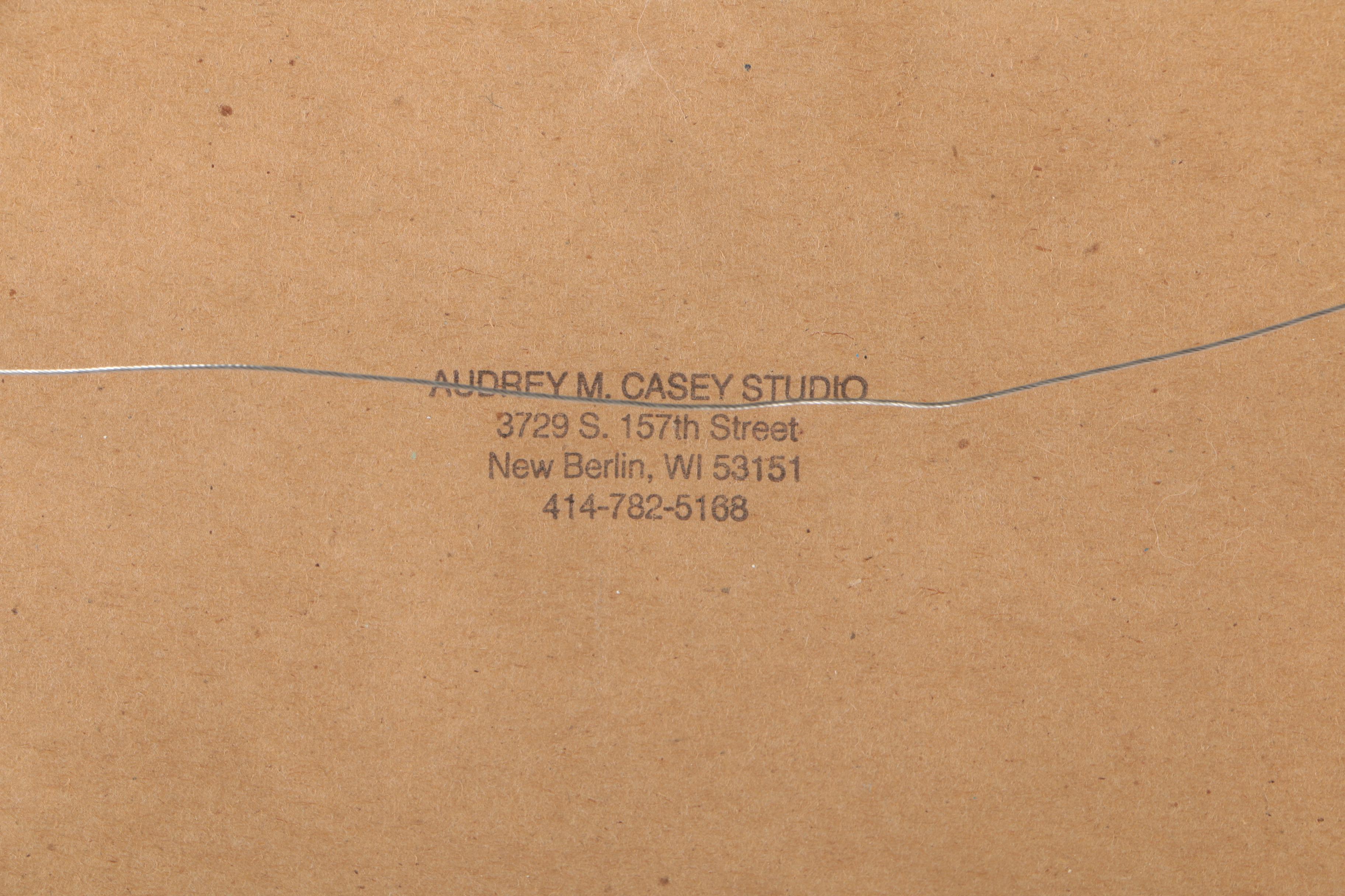 Audrey M. Casey Offset Lithograph "Solitude of Winter, Hwy 00, Door County, WI"