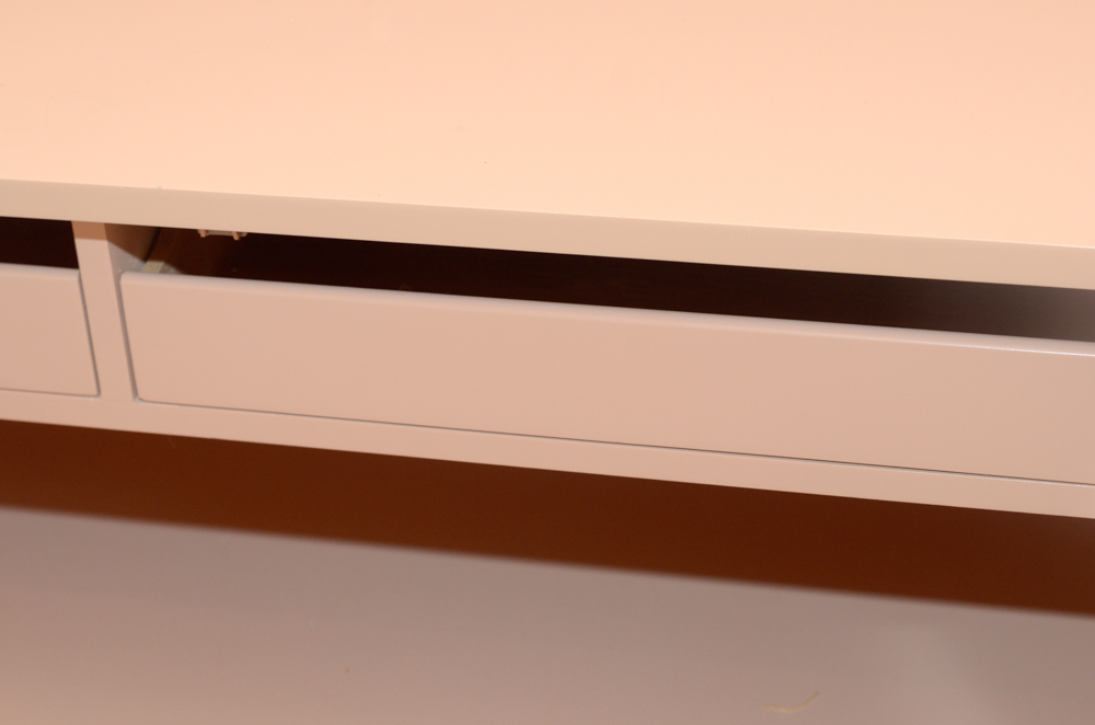 Vintage Salmon Pink Lacquered Credenza by John Widdicomb