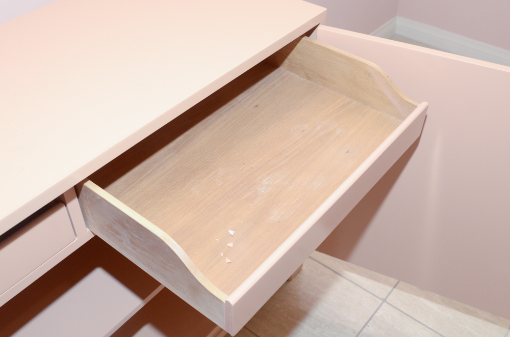 Vintage Salmon Pink Lacquered Credenza by John Widdicomb