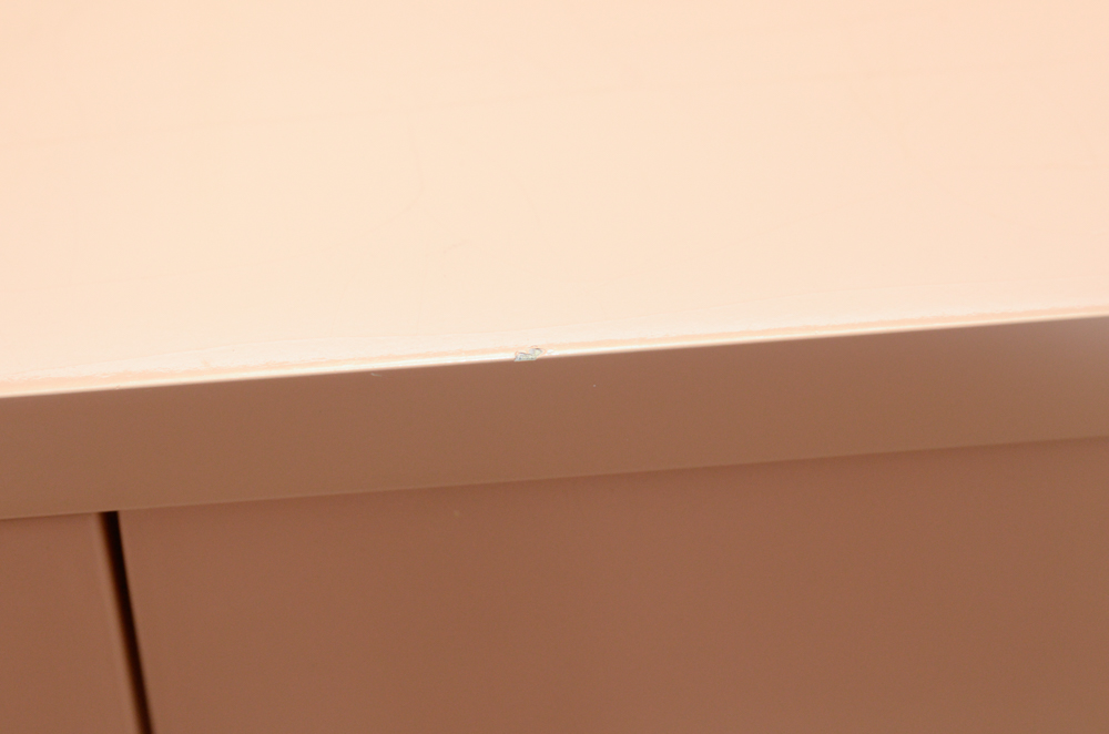 Vintage Salmon Pink Lacquered Credenza by John Widdicomb
