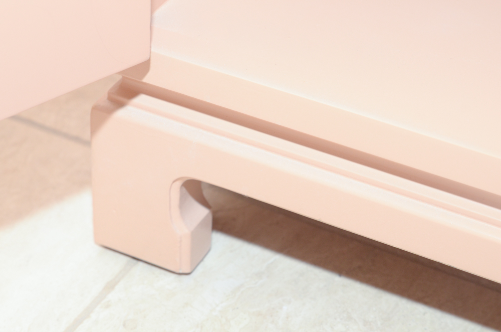 Vintage Salmon Pink Lacquered Credenza by John Widdicomb