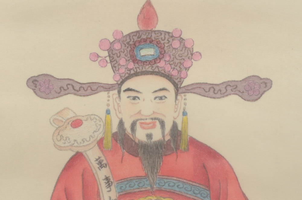 Chinese Prints "Inner Essence of Adornment" and "God of Wealth"