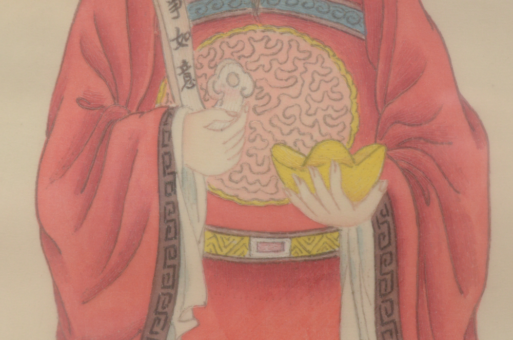 Chinese Prints "Inner Essence of Adornment" and "God of Wealth"
