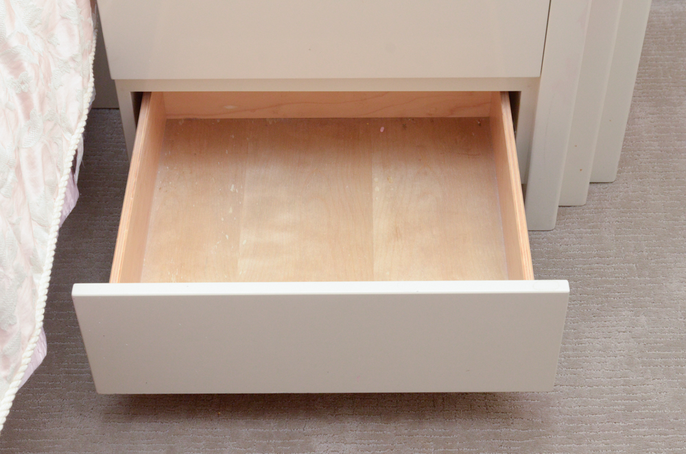 A. Parnian Signed Vintage Bed Frame, Foot Chest and Matching Bedside Tables