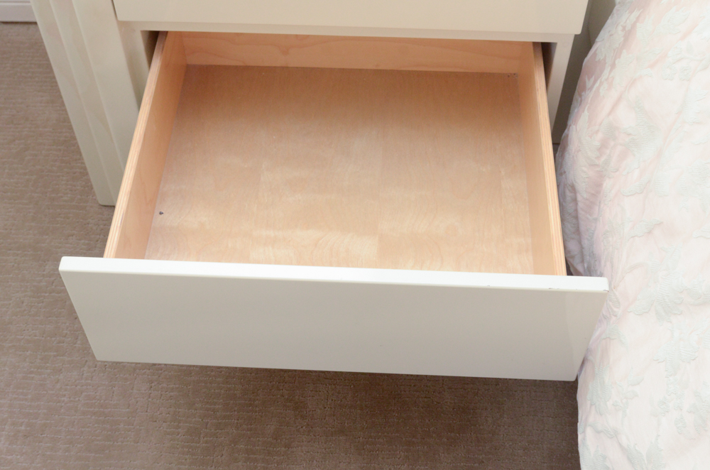 A. Parnian Signed Vintage Bed Frame, Foot Chest and Matching Bedside Tables