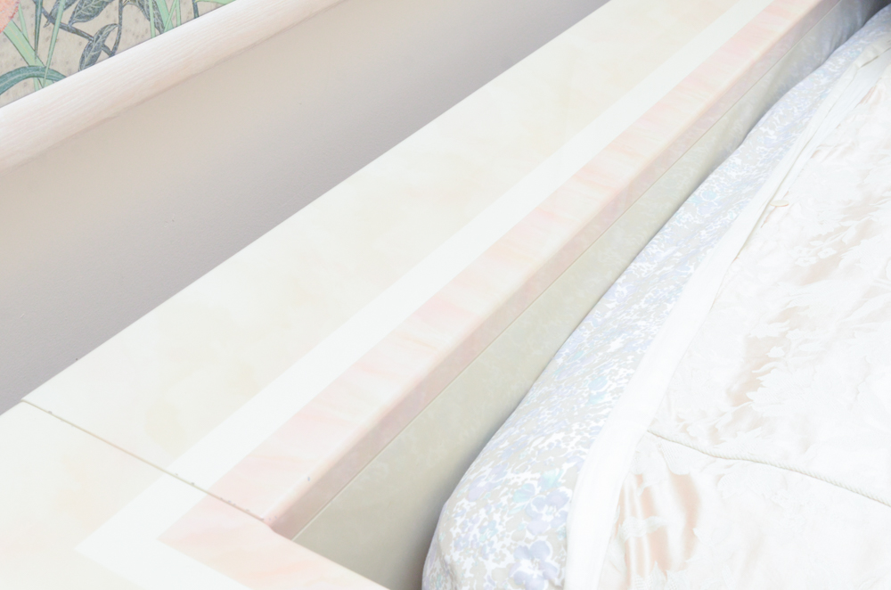 A. Parnian Signed Vintage Bed Frame, Foot Chest and Matching Bedside Tables