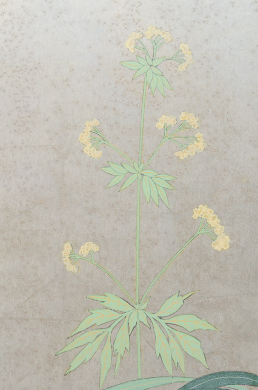 Chinese Style Painting on Board of River and Plants