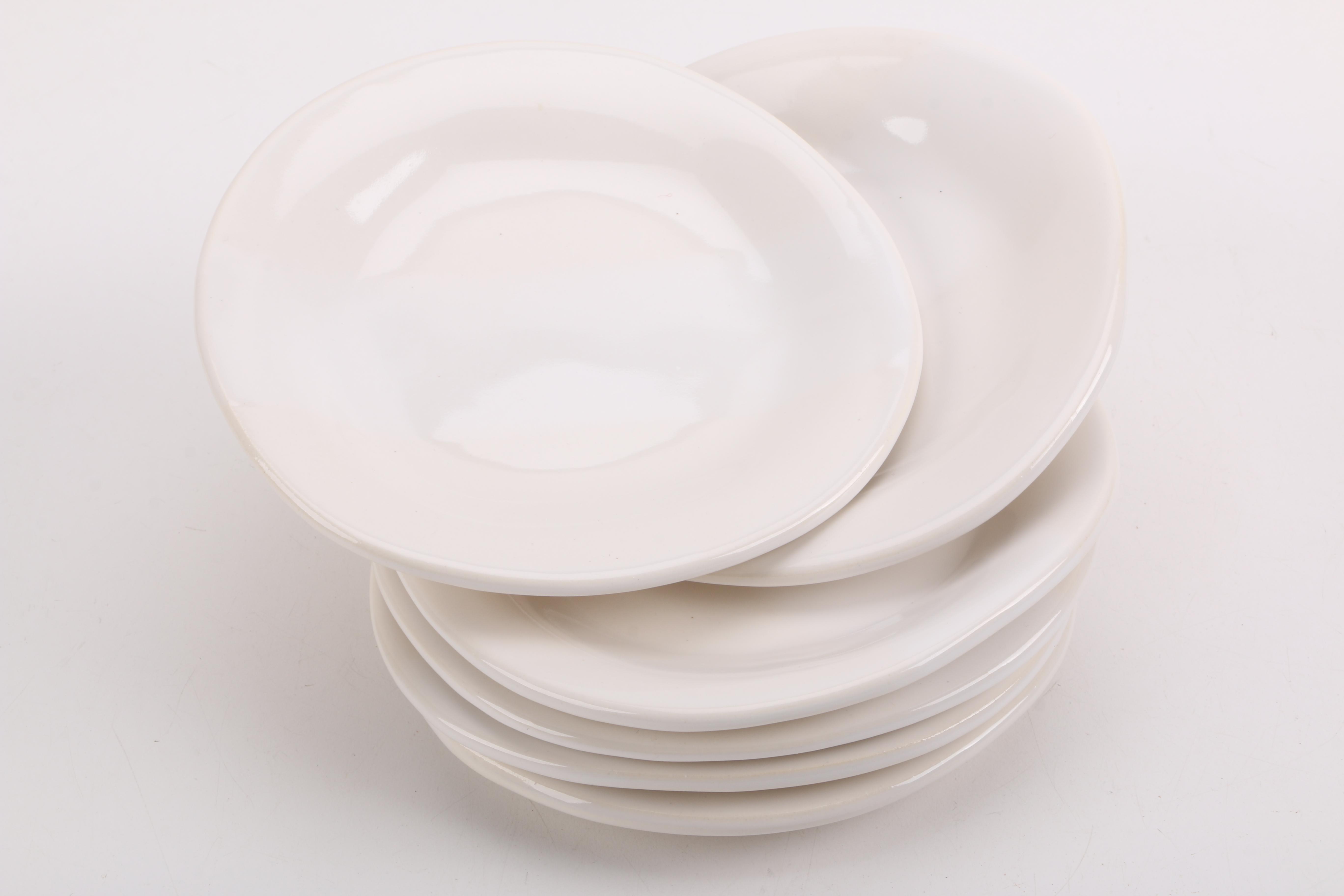 Handmade White Ceramic Mugs and Saucers