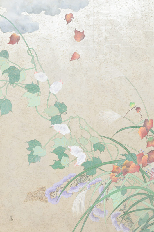Chinese Style Painting on Board of Vines
