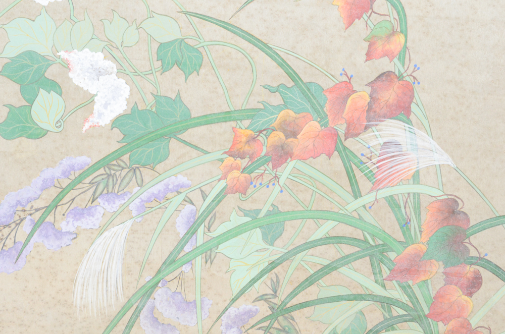 Chinese Style Painting on Board of Vines